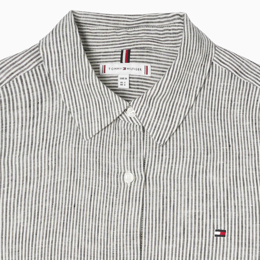 TOMMY HILFIGER [Official Headquarters] Regular Stripe Linen Shirt (T22F3WSH091WT20X9