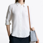 TOMMY HILFIGER [Official Headquarters] Solid Collar Linen Shirt (T22F3WSH090WT2YCF)