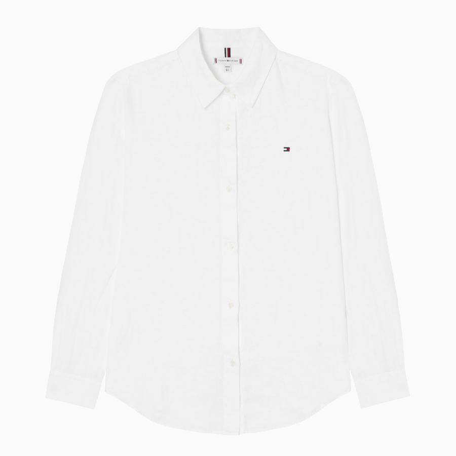 TOMMY HILFIGER [Official Headquarters] Solid Collar Linen Shirt (T22F3WSH090WT2YCF)