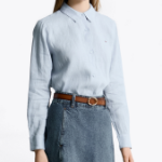 TOMMY HILFIGER [Official Headquarters] Solid Collar Linen Shirt (T22F3WSH090WT2C1O)