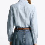 TOMMY HILFIGER [Official Headquarters] Solid Collar Linen Shirt (T22F3WSH090WT2C1O)