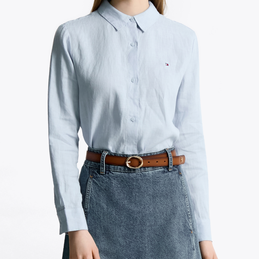 TOMMY HILFIGER [Official Headquarters] Solid Collar Linen Shirt (T22F3WSH090WT2C1O)