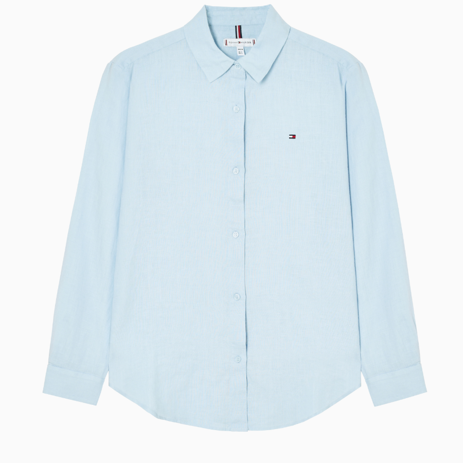 TOMMY HILFIGER [Official Headquarters] Solid Collar Linen Shirt (T22F3WSH090WT2C1O)