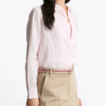 TOMMY HILFIGER [Official Headquarters] Solid Collar Linen Shirt (T22F3WSH090WT2TOG)