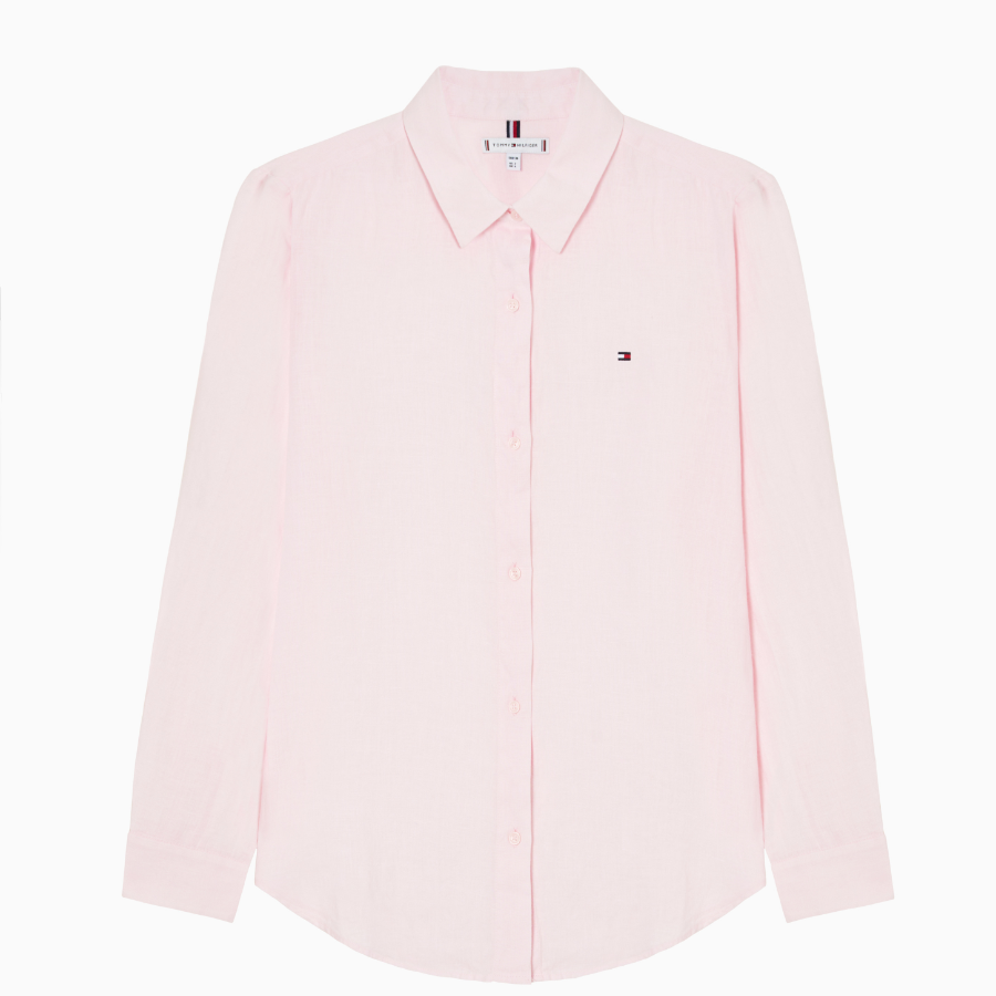 TOMMY HILFIGER [Official Headquarters] Solid Collar Linen Shirt (T22F3WSH090WT2TOG)