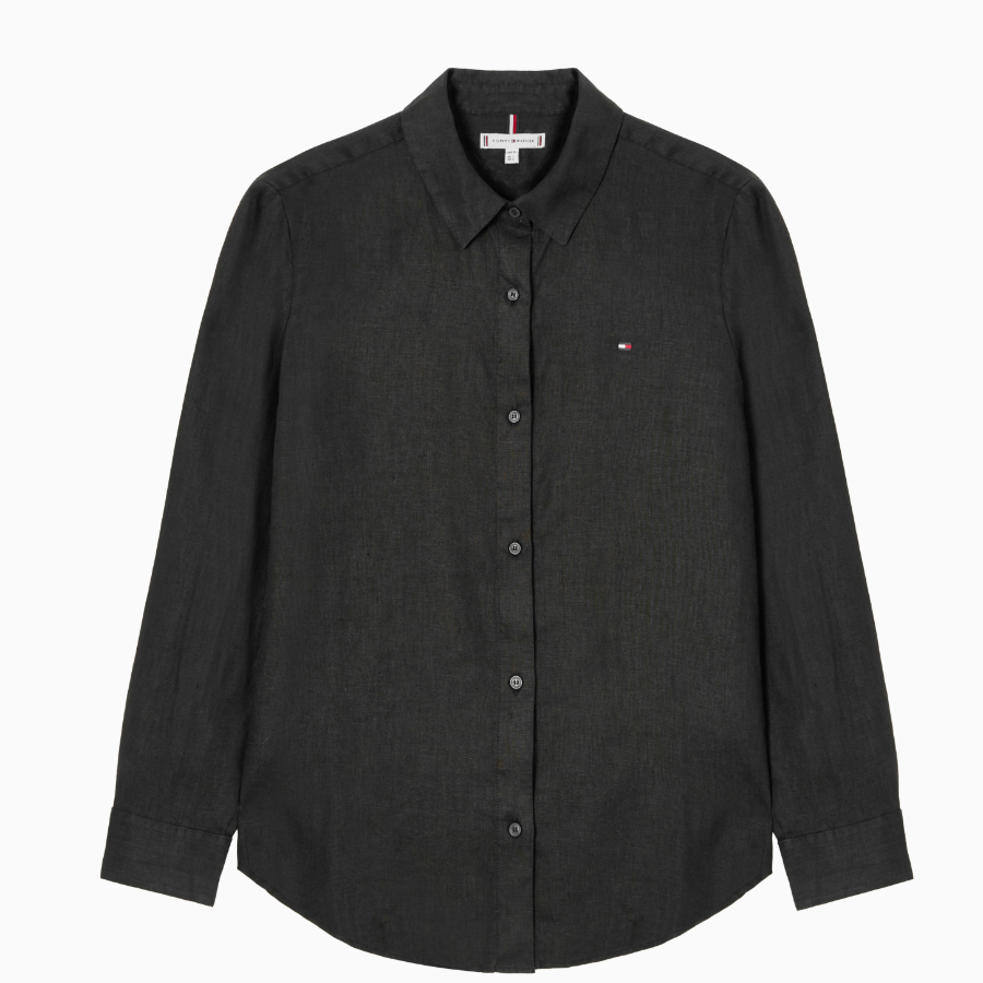 TOMMY HILFIGER [Official Headquarters] Solid Collar Linen Shirt (T22F3WSH090WT2BDS)