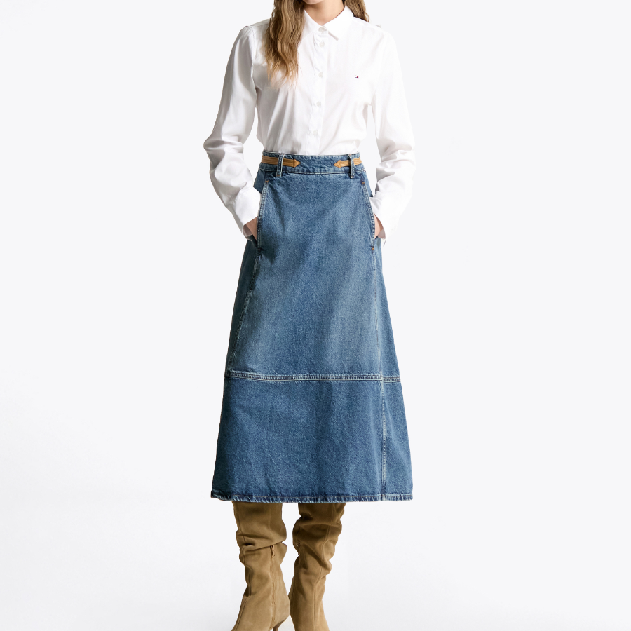 TOMMY HILFIGER [Official Headquarters] Essential Poplin Shirt (T22F0WSH001WT1YCF)