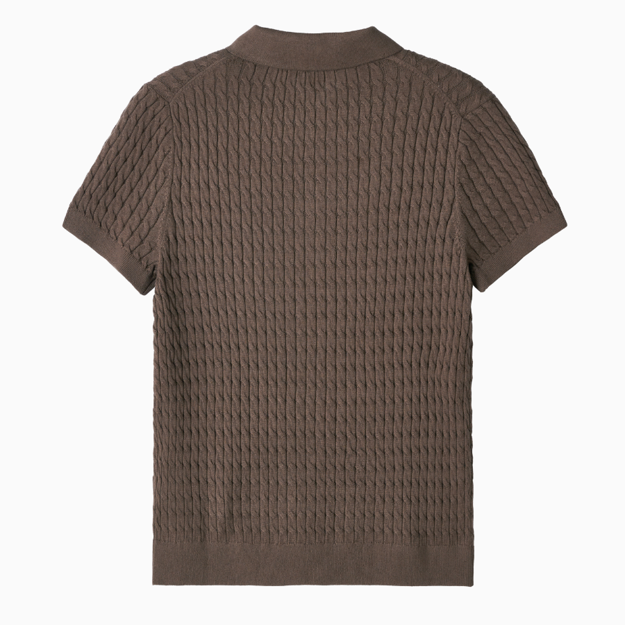 TOMMY HILFIGER [Official Headquarters] Cotton Cable Polo Sweater