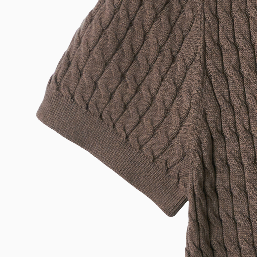 TOMMY HILFIGER [Official Headquarters] Cotton Cable Polo Sweater