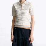 TOMMY HILFIGER [Official Headquarters] Cable Polo Short-Sleeve Pullover