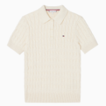 TOMMY HILFIGER [Official Headquarters] Cable Polo Short-Sleeve Pullover