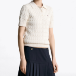 TOMMY HILFIGER [Official Headquarters] Cable Polo Short-Sleeve Pullover