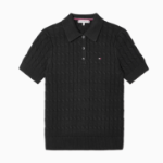 TOMMY HILFIGER [Official Headquarters] Cable Polo Short-Sleeve Pullover