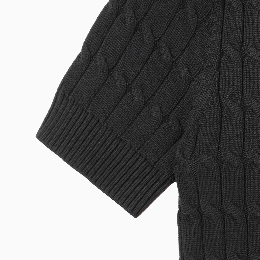 TOMMY HILFIGER [Official Headquarters] Cable Polo Short-Sleeve Pullover