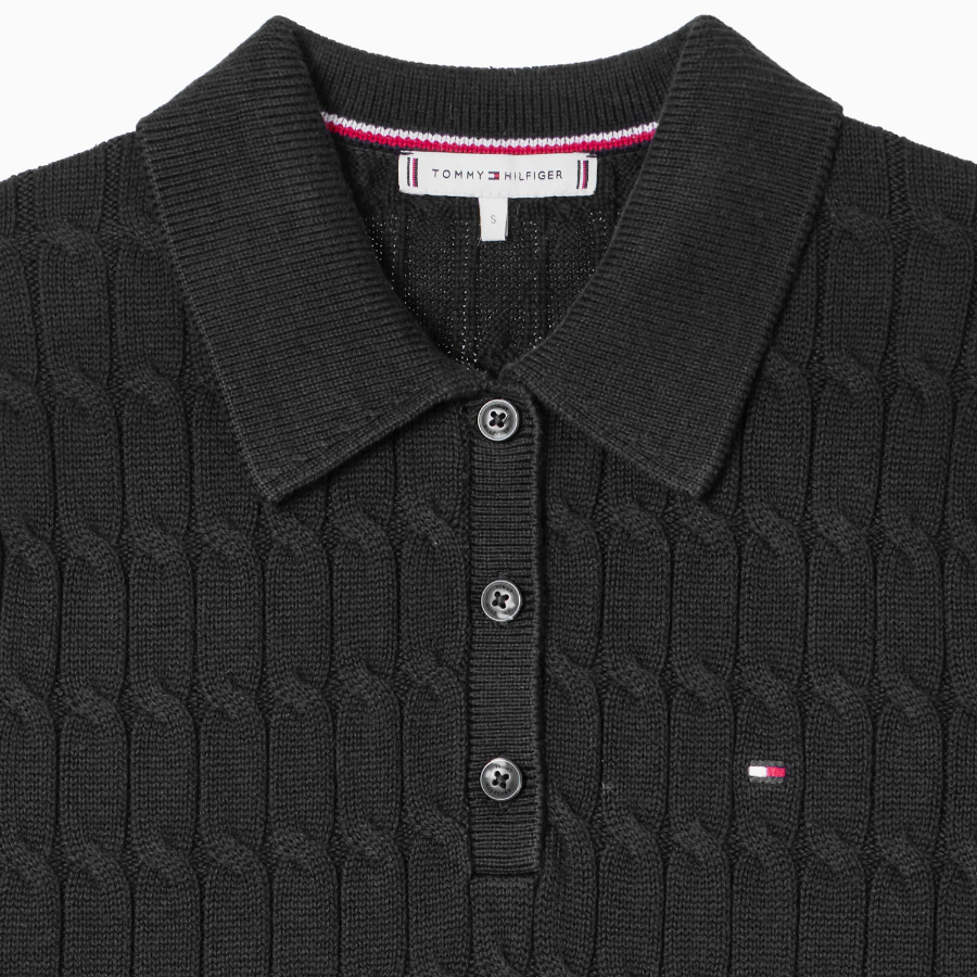 TOMMY HILFIGER [Official Headquarters] Cable Polo Short-Sleeve Pullover