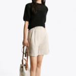 TOMMY HILFIGER [Official Headquarters] Linen Blended Roll-Up Shorts