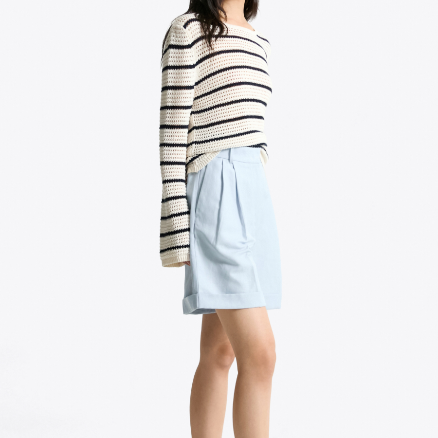 TOMMY HILFIGER [Official Headquarters] Linen Blended Roll-Up Shorts