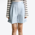 TOMMY HILFIGER [Official Headquarters] Linen Blended Roll-Up Shorts