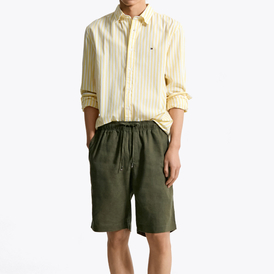 TOMMY HILFIGER Full-Banding Linen Blended Shorts