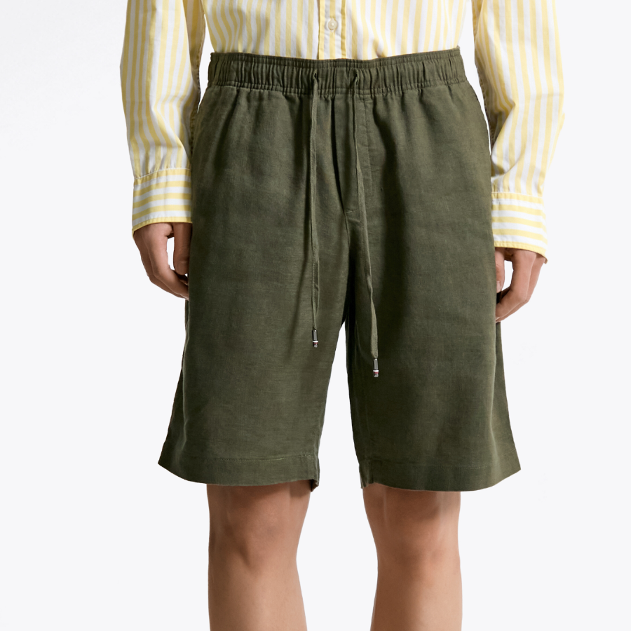 TOMMY HILFIGER Full-Banding Linen Blended Shorts