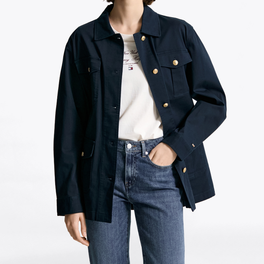 TOMMY HILFIGER Utility Gold Button Jacket