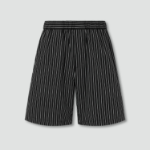 JAJU Firm Crisp Full-Banding Half Pants – Jet Black Stripe