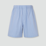 JAJU Firm Crisp Full-Banding Half Pants – Light Blue