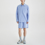 JAJU Firm Crisp Full-Banding Half Pants – Light Blue