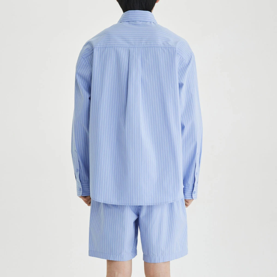 JAJU Firm Crisp Full-Banding Half Pants – Light Blue