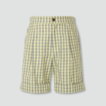 JAJU Cotton Check Tuck Half Pants – Yellow
