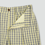 JAJU Cotton Check Tuck Half Pants – Yellow