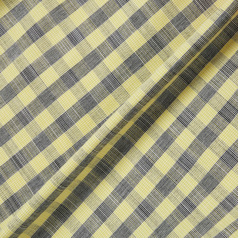 JAJU Cotton Check Tuck Half Pants – Yellow