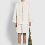 JAJU Cotton Check Tuck Half Pants – Ivory