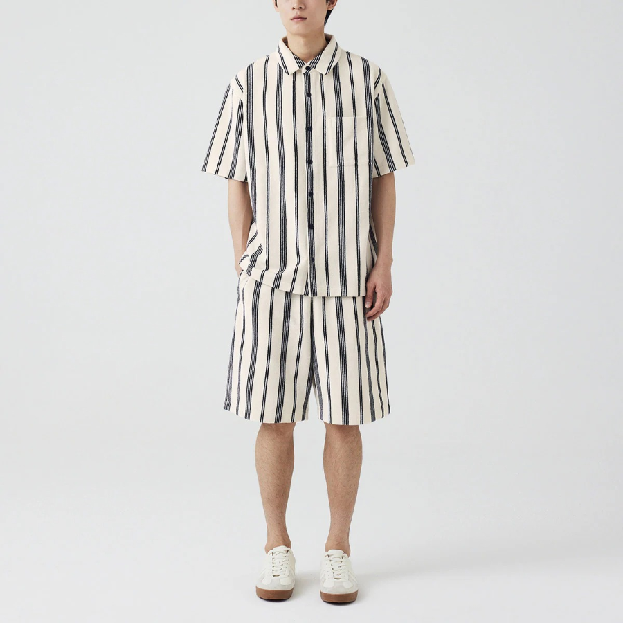 JAJU Terry Half Pants – Light Navy