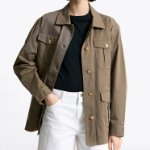TOMMY HILFIGER Utility Gold Button Jacket