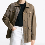 TOMMY HILFIGER Utility Gold Button Jacket