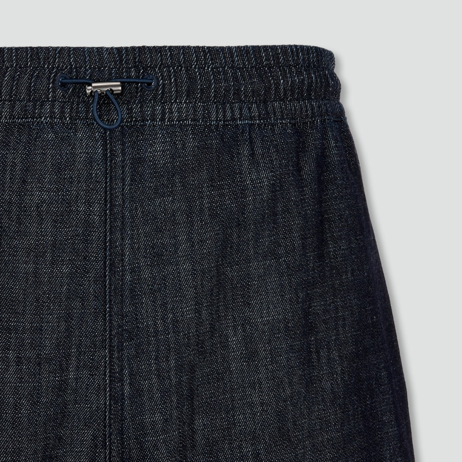 JAJU Washed Denim Half Pants – Navy