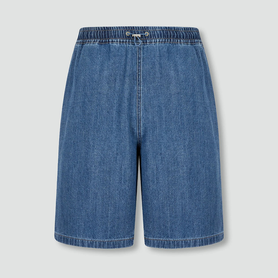 JAJU Washed Denim Half Pants – Blue