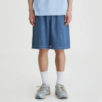 JAJU Washed Denim Half Pants – Blue