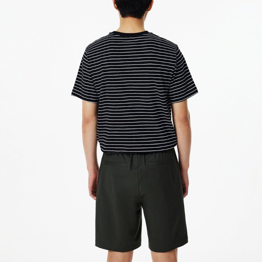 JAJU Linen Blended Banding Half Pants – Khaki