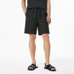 JAJU Linen Blended Banding Half Pants – Khaki