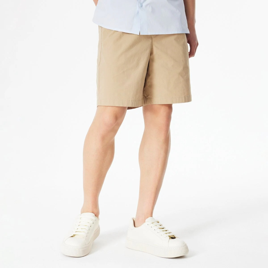 JAJU Cotton Banding Half Pants – Beige