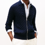 TOMMY HILFIGER Classic Cable Polo Zip-Up