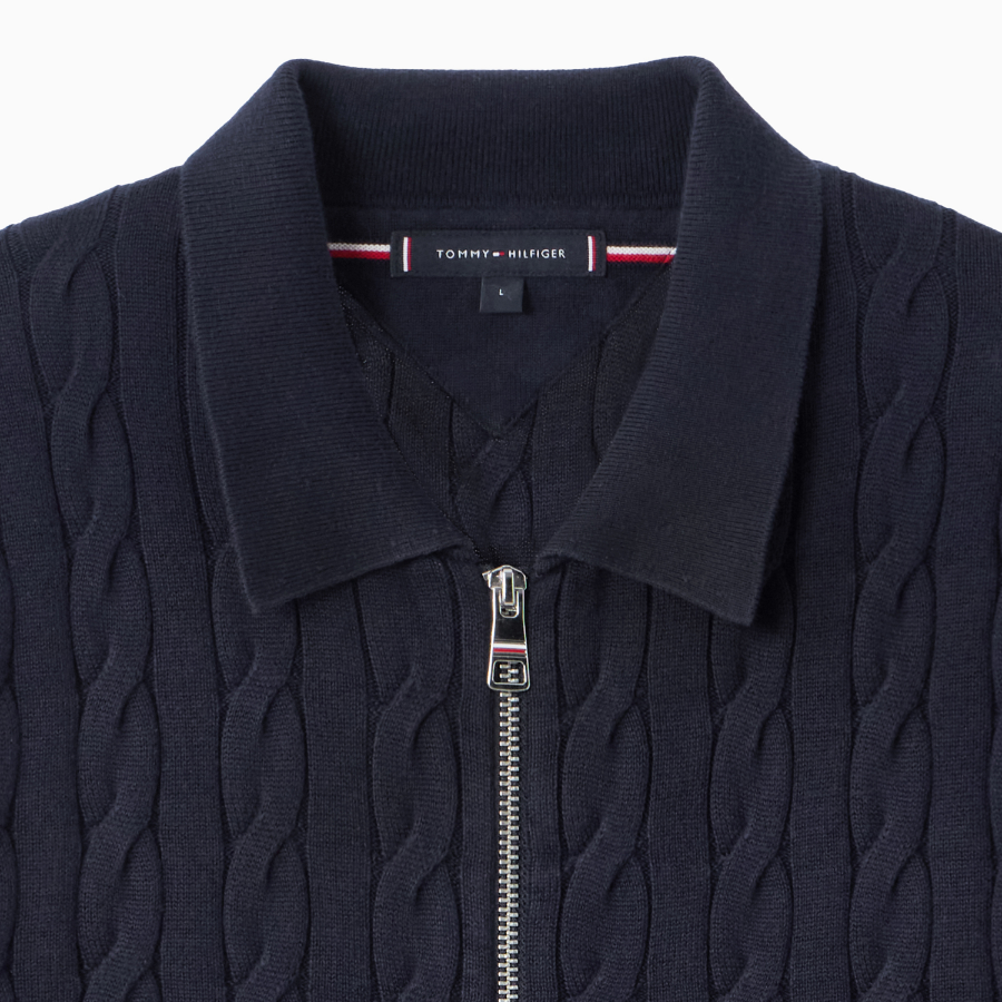 TOMMY HILFIGER Classic Cable Polo Zip-Up
