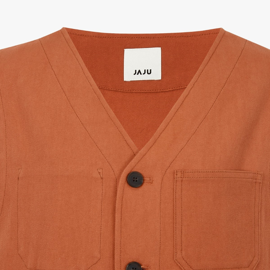 JAJU Uni Button Vest – Orange