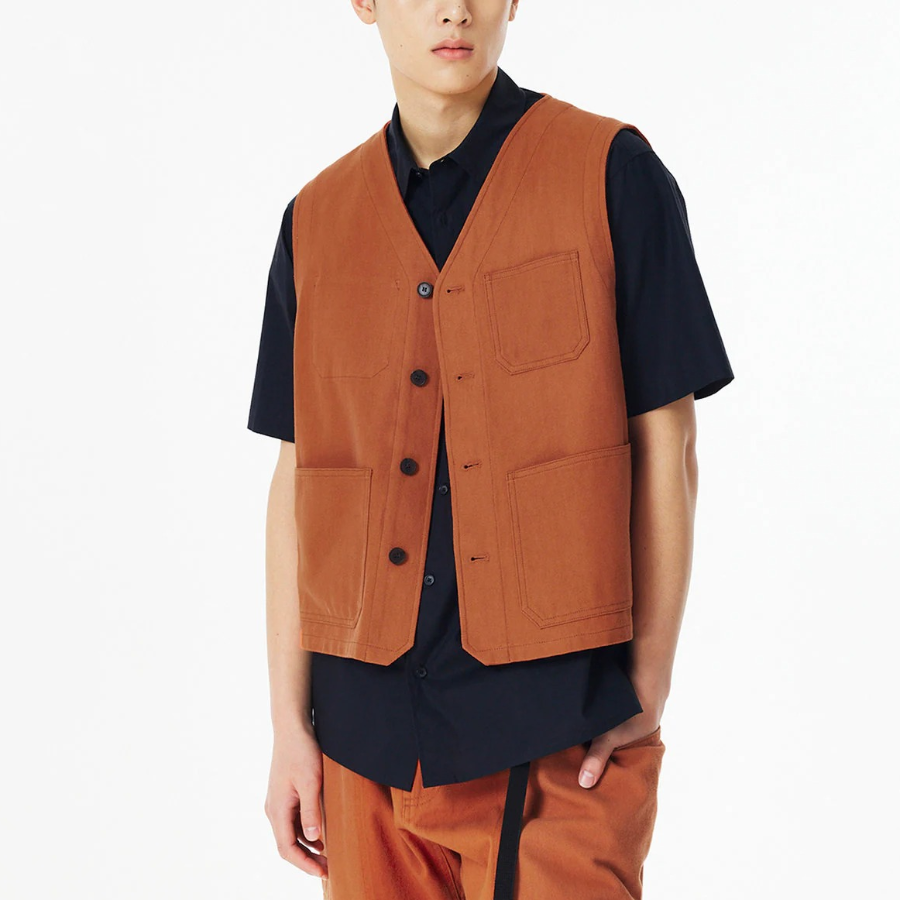 JAJU Uni Button Vest – Orange