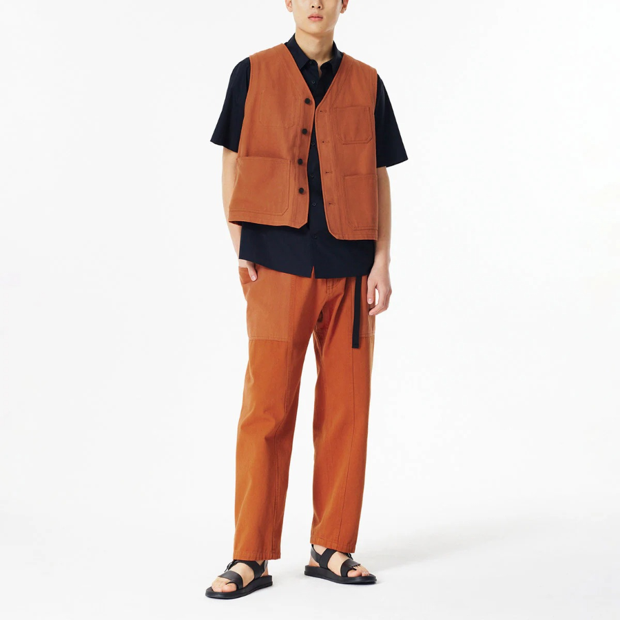 JAJU Uni Button Vest – Orange