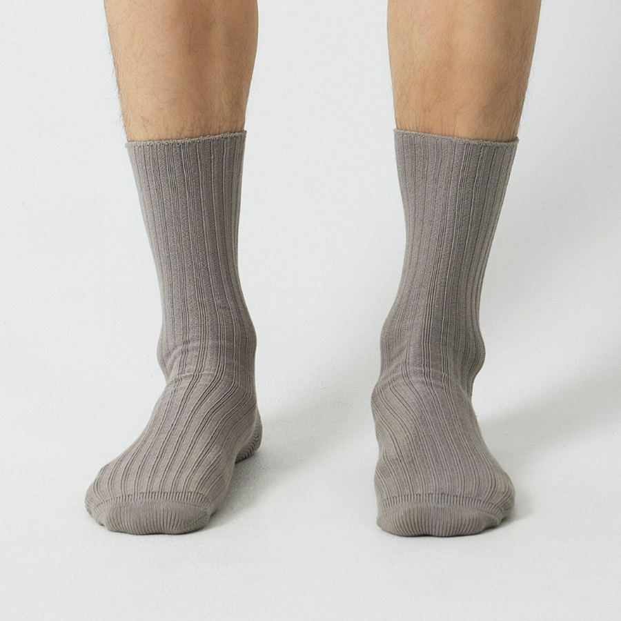 JAJU Cotton Thick Rib Socks – Grey