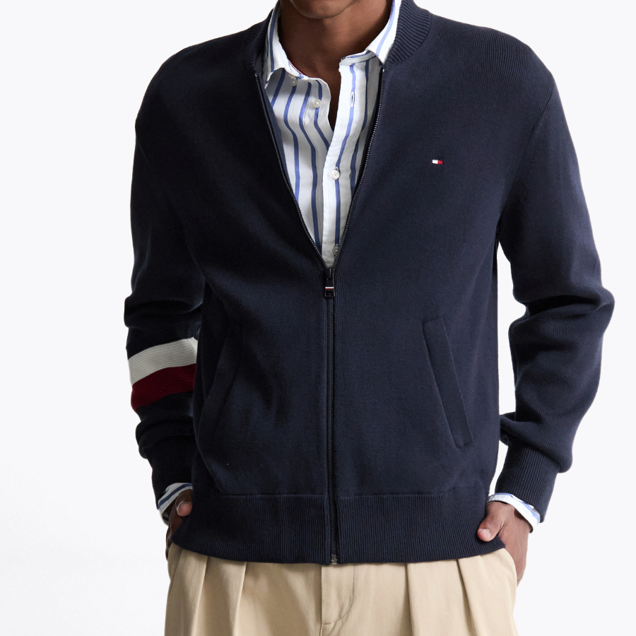 TOMMY HILFIGER Baseball Zip-Up Cardigan