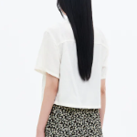 8 seconds Linen Blend Short Sleeve Crop Shacket — White